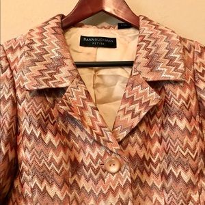 DANA BUCHMAN Petite Chevron Stripe Blazer